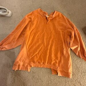 We The Free Vibrant Orange Crew Neck Sweater